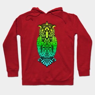 neon glitch owl ecopop Hoodie